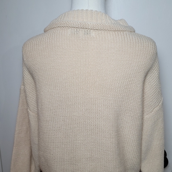 Love Olive Co Cream Cable Knit Cowl Neck Sweater Cotton Blend Size Small - Picture 10 of 12